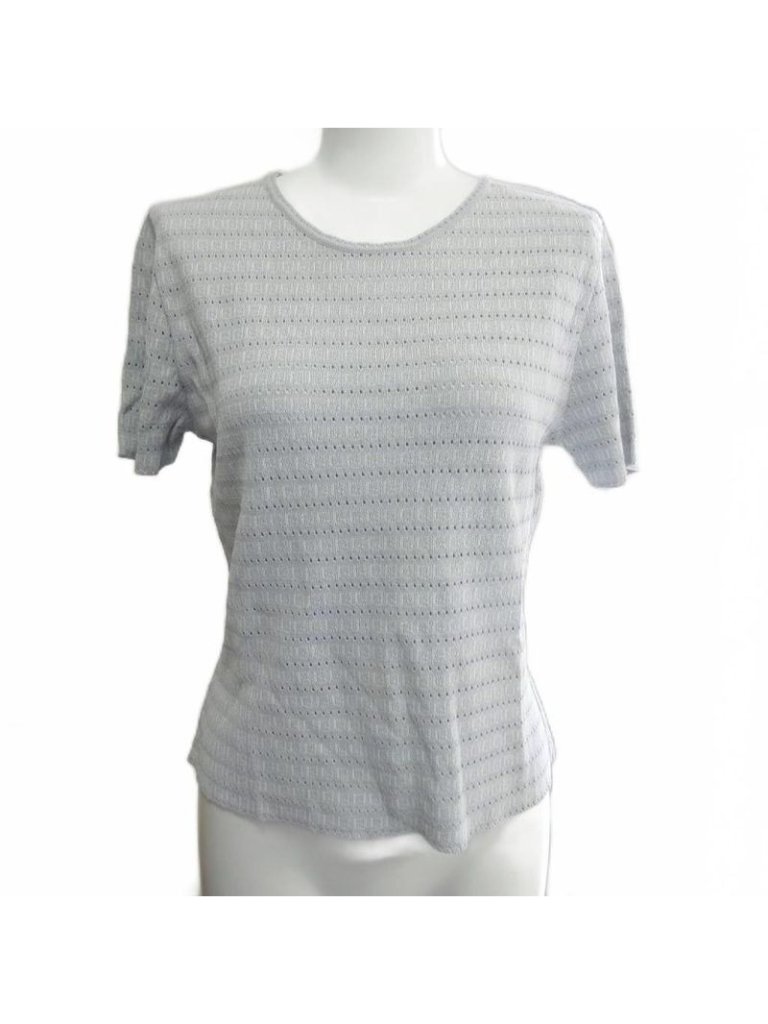Fendi With Tags Zucca Allover Pattern Knit Cut And Sewn Crew Neck Short Sleeves